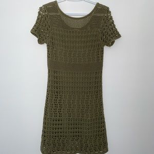 Army green knit dress